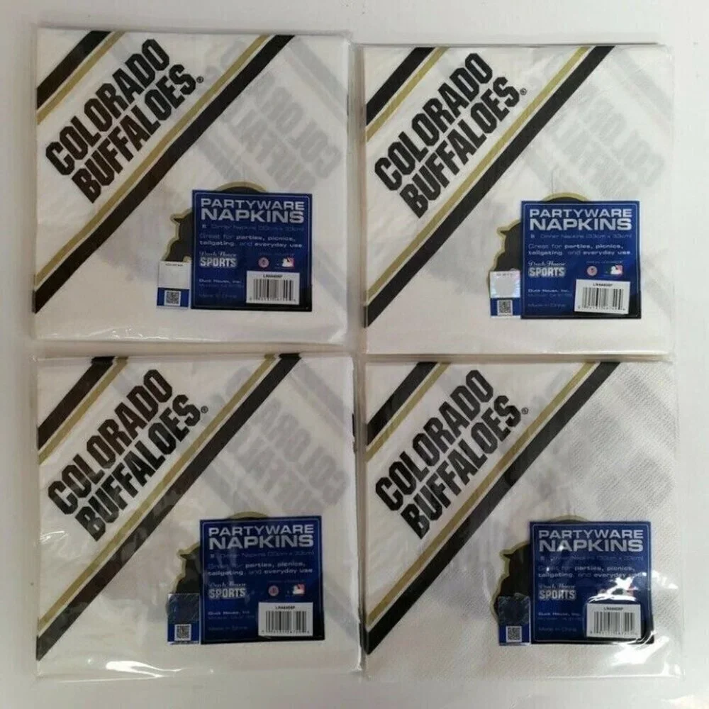 Colorado Buffaloes Lot of 4 Napkin Packs Sports Parties Tailgates Graduations